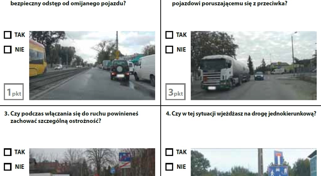 Egzamin teoretyczny na prawo jazdy - zestaw 4