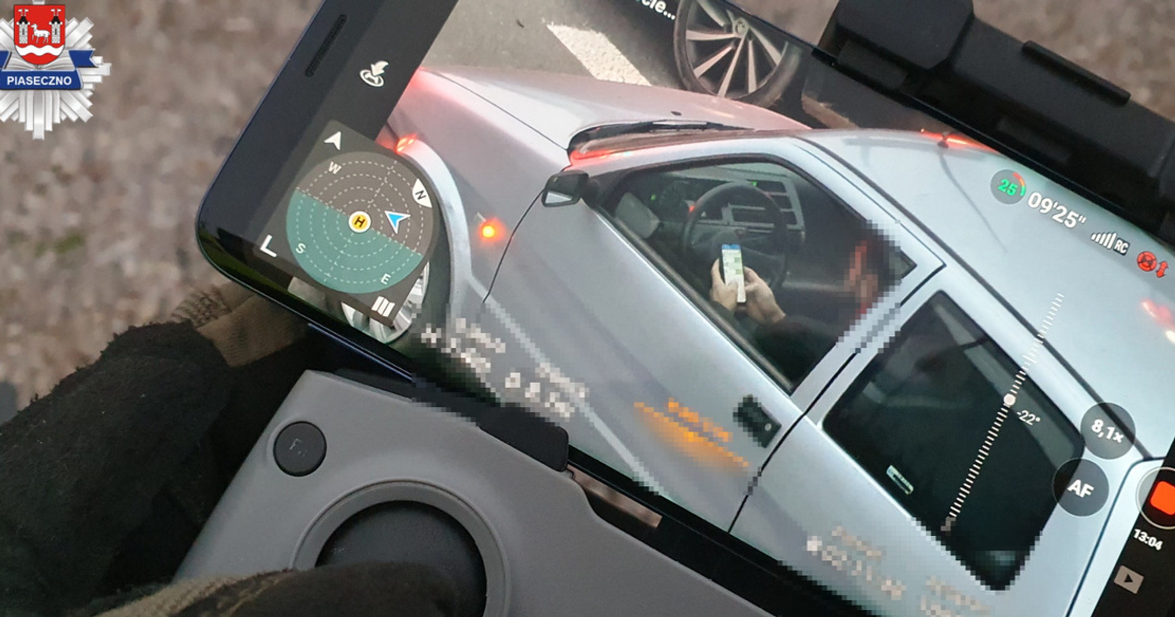 Za pomocą dronów sprawdzano, czy kierowcy korzystają z telefonu
