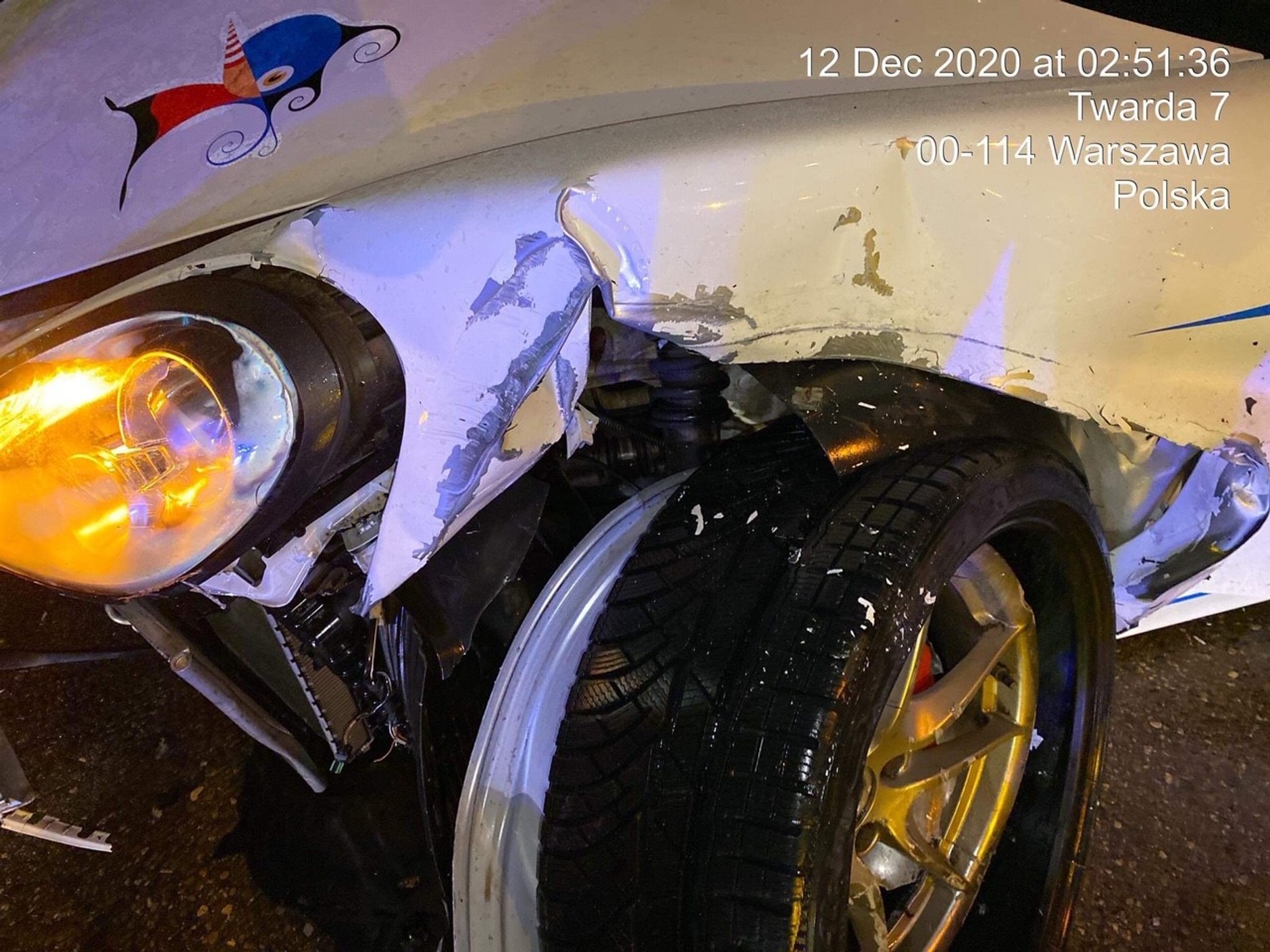 Porsche Cayman po wypadku