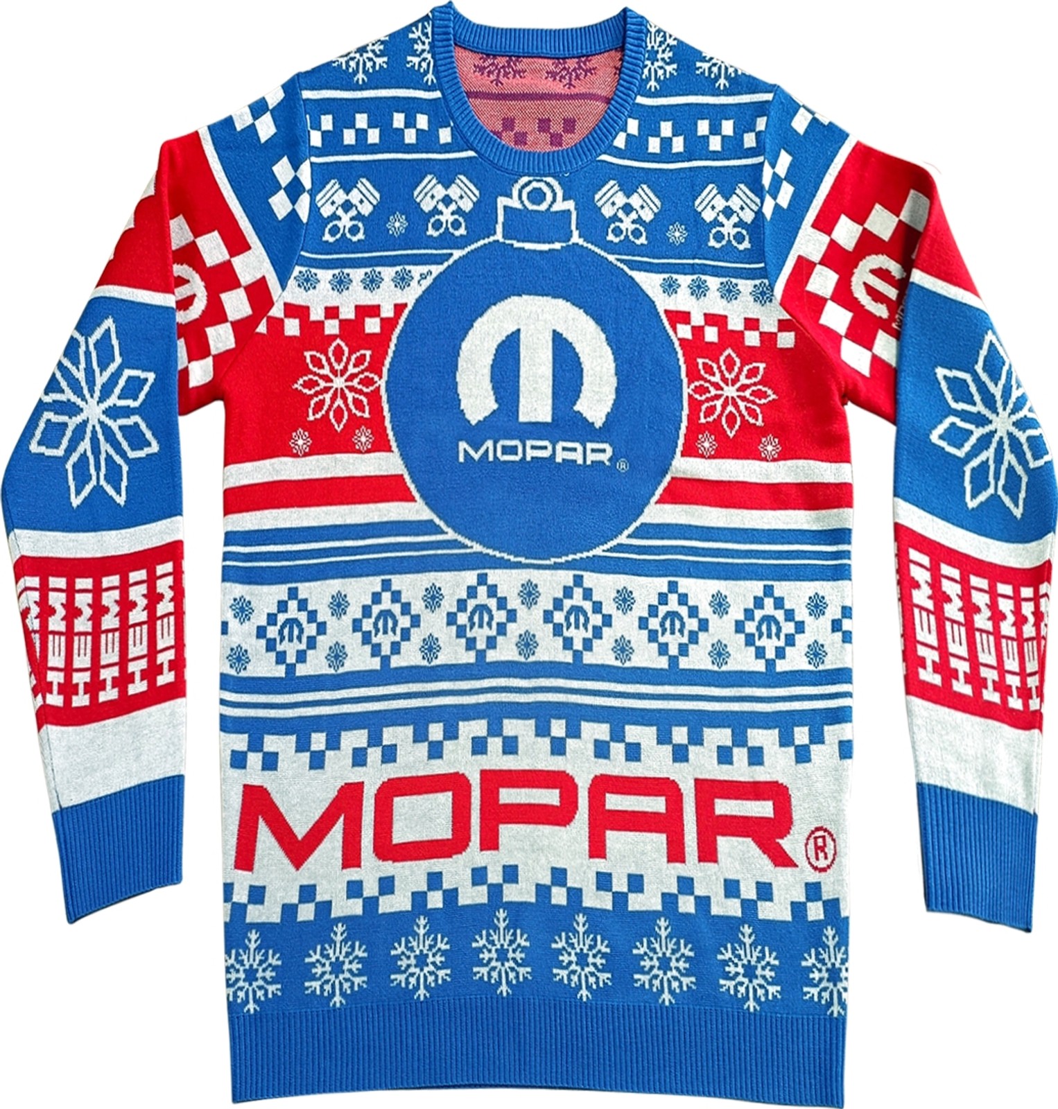 Brzydki świąteczny sweter Mopar