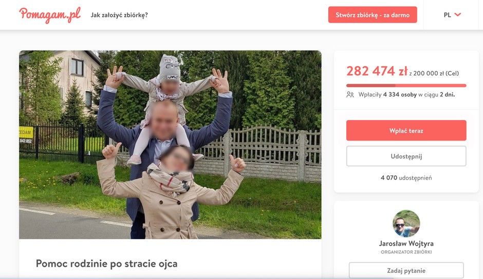Zbiórka pieniędzy dla rodziny, która ucierpiała w wypadku na Trasie Łazienkowskiej