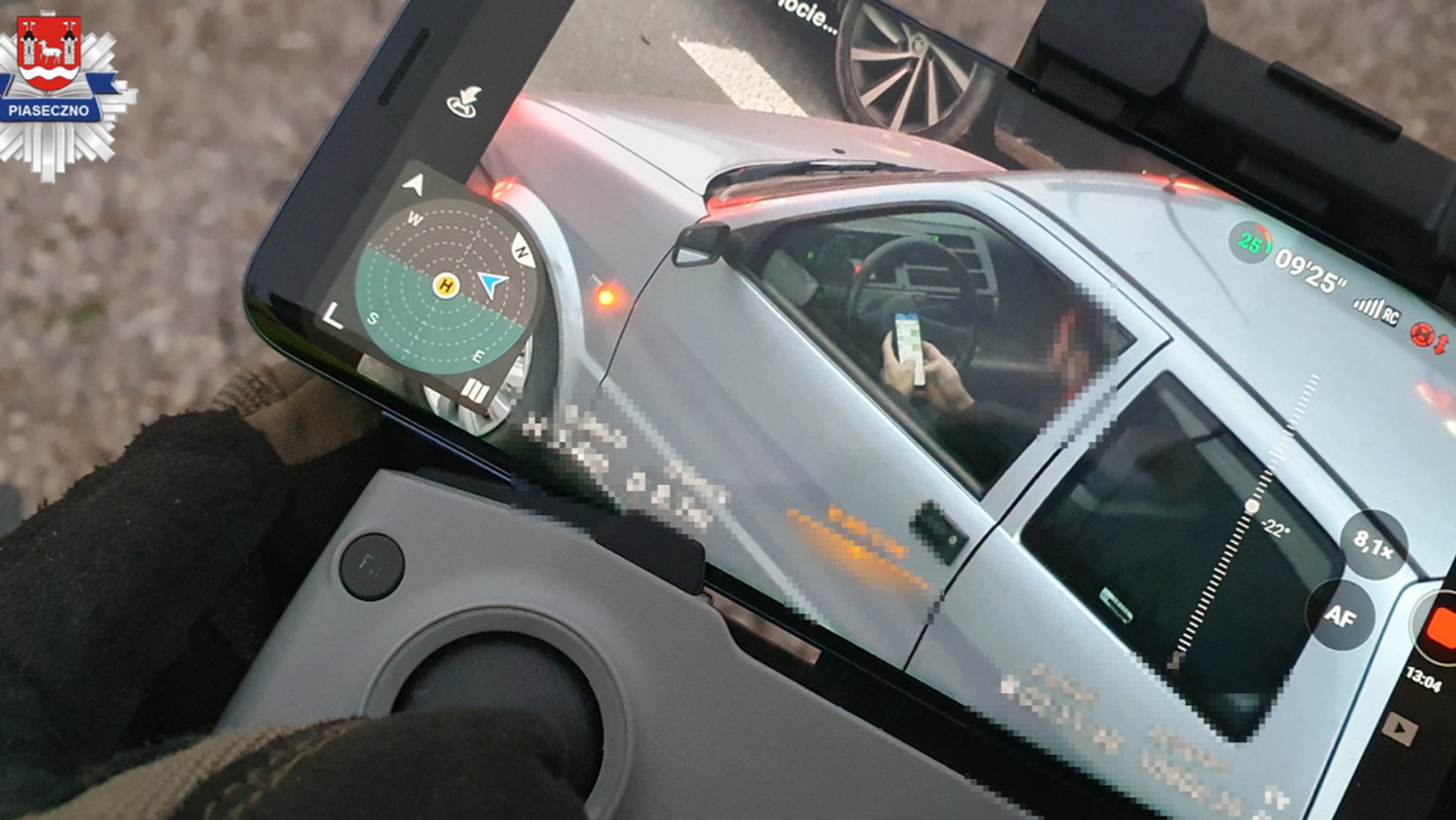 Za pomocą dronów sprawdzano, czy kierowcy korzystają z telefonu