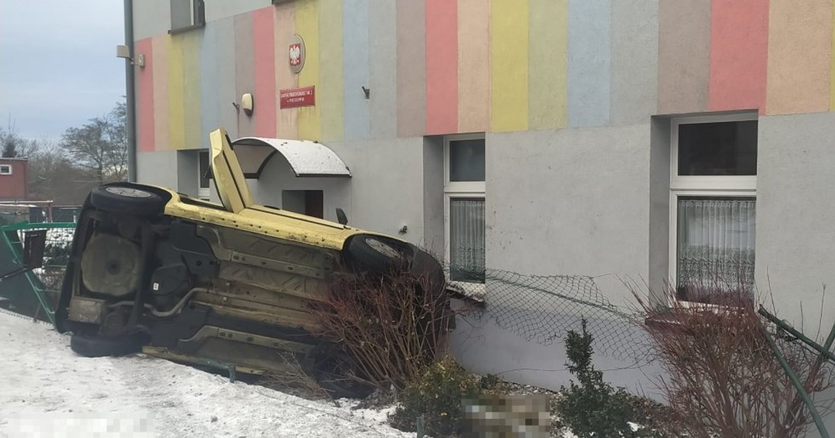 Wypadek przedszkole Fiat Panda