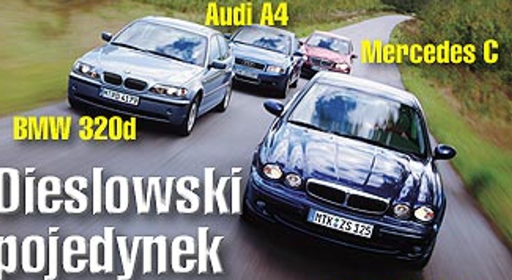 Audi A4 1.9 TDI, BMW 320d, Jaguar X-Type 2.0D, Mercedes C 200 CDI - Dieslowski pojedynek