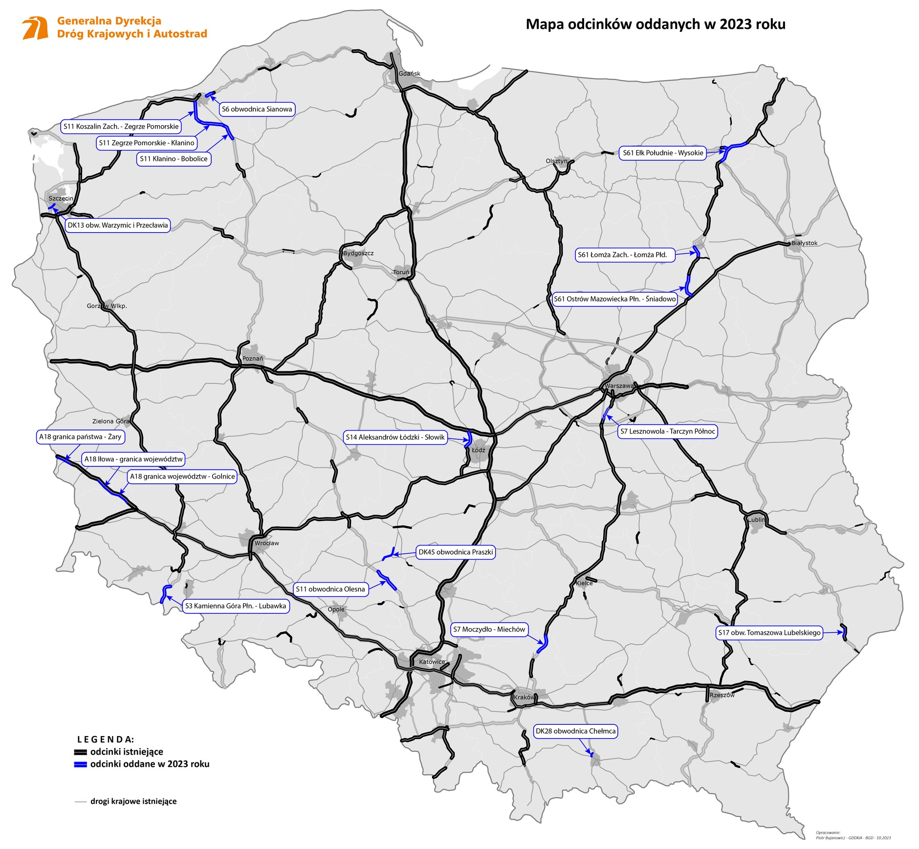 Nowe drogi oddane do ruchu w 2023 r.