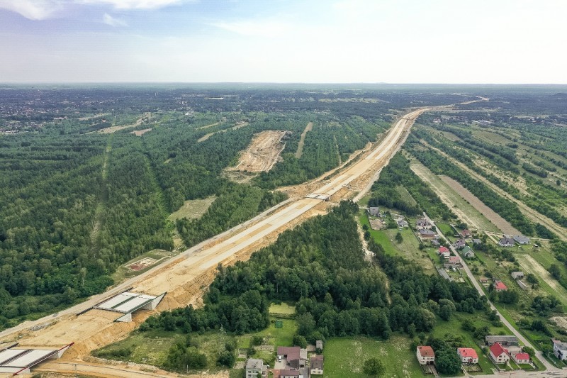 Budowa autostrady A1 na wysokości Częstochowy