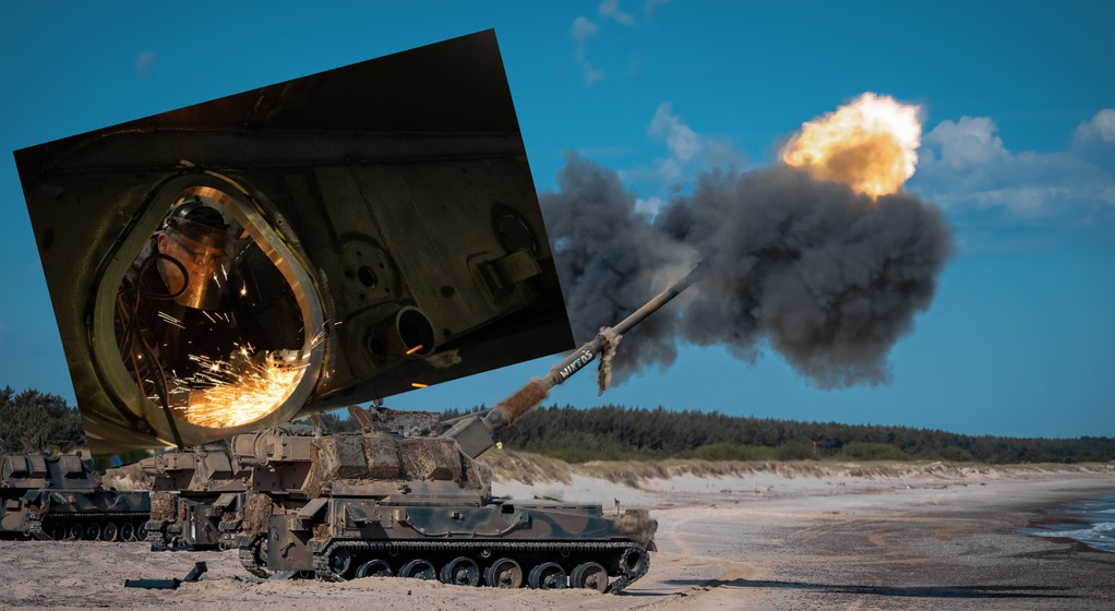 Tajny warsztat naprawia Kraby walczące na wojnie w Ukrainie