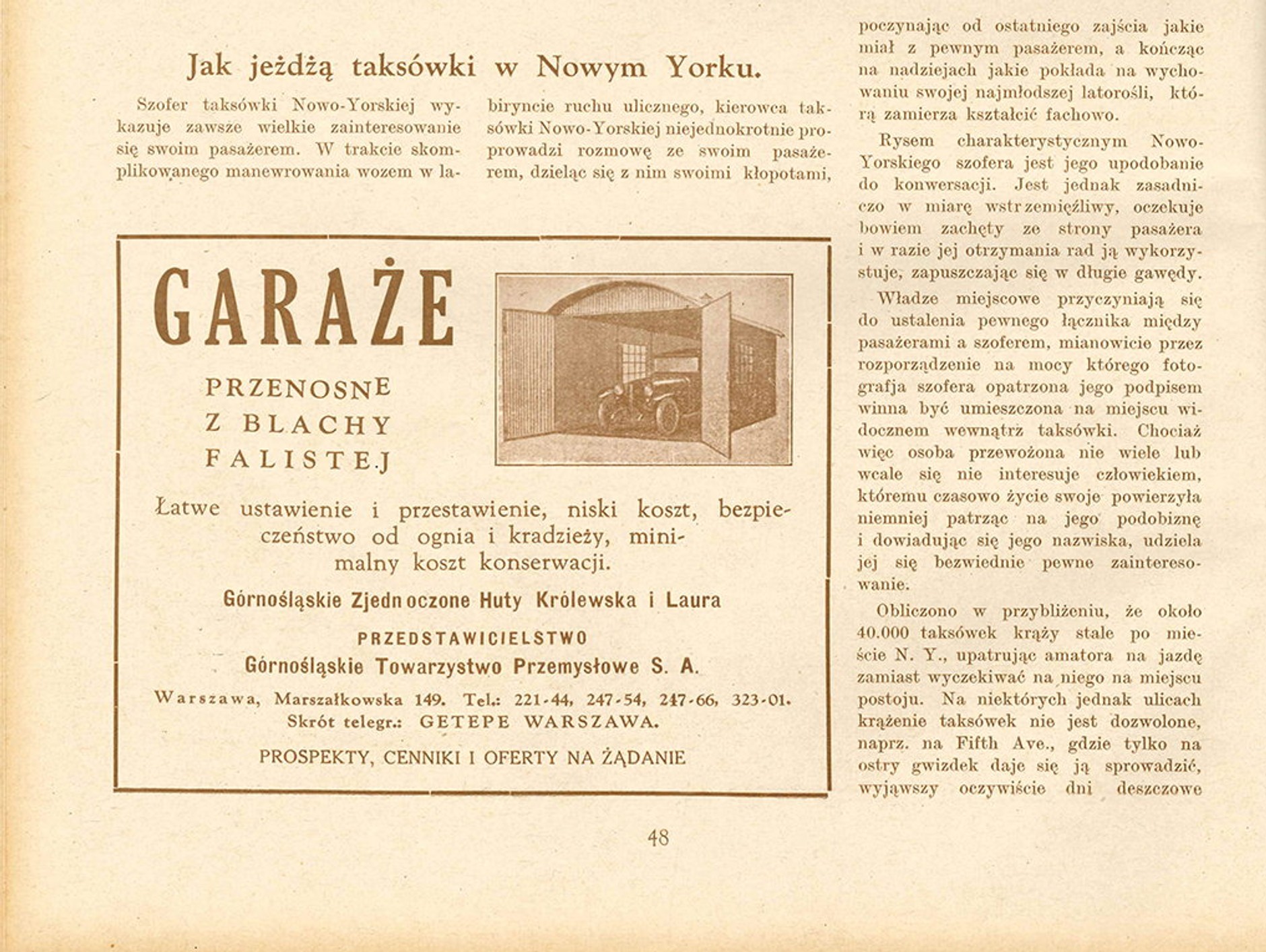 Taksówki w Nowym Jorku w 1930 roku