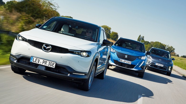 Porównanie samochodów elektrycznych: Kia e-Niro, Mazda MX-30 i Peugeot e-2008