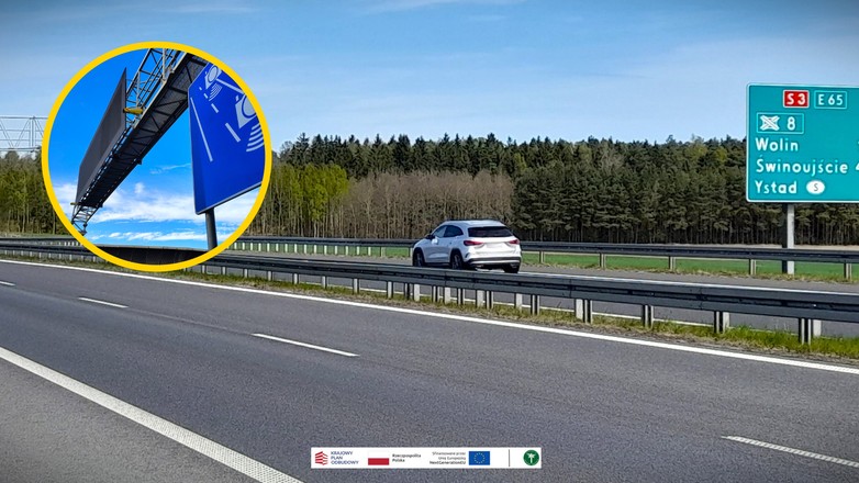 Odcinkowy pomiar prędkości Kamery wiszą na S3