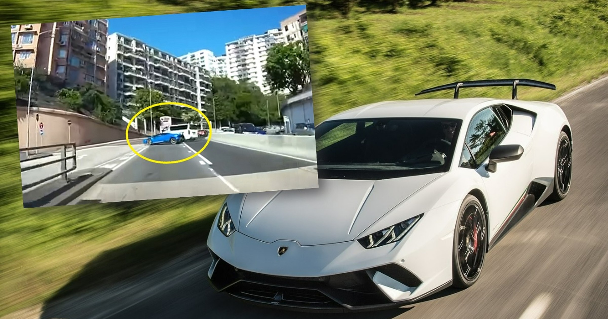 Lamborghini Huracan Performante rozbite w Hongkongu