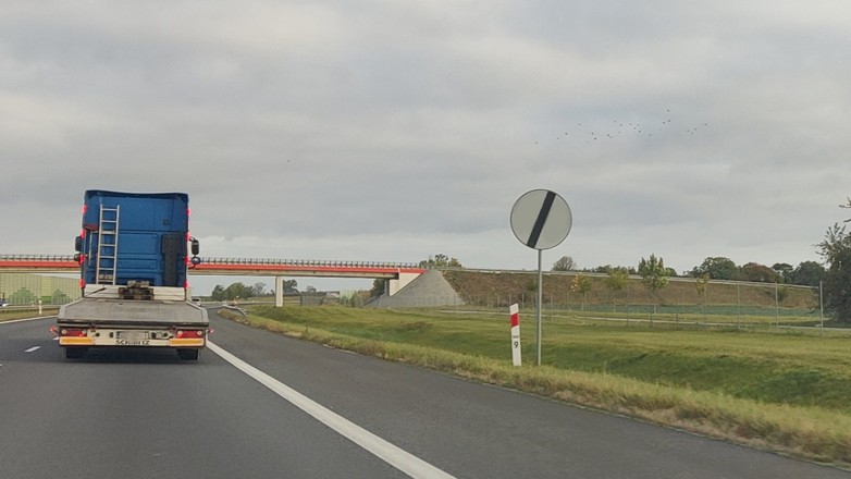 Biały znak z przekreśleniem ma oznaczenie B-42 i odwołuje niektóre wcześniejsze zakazy