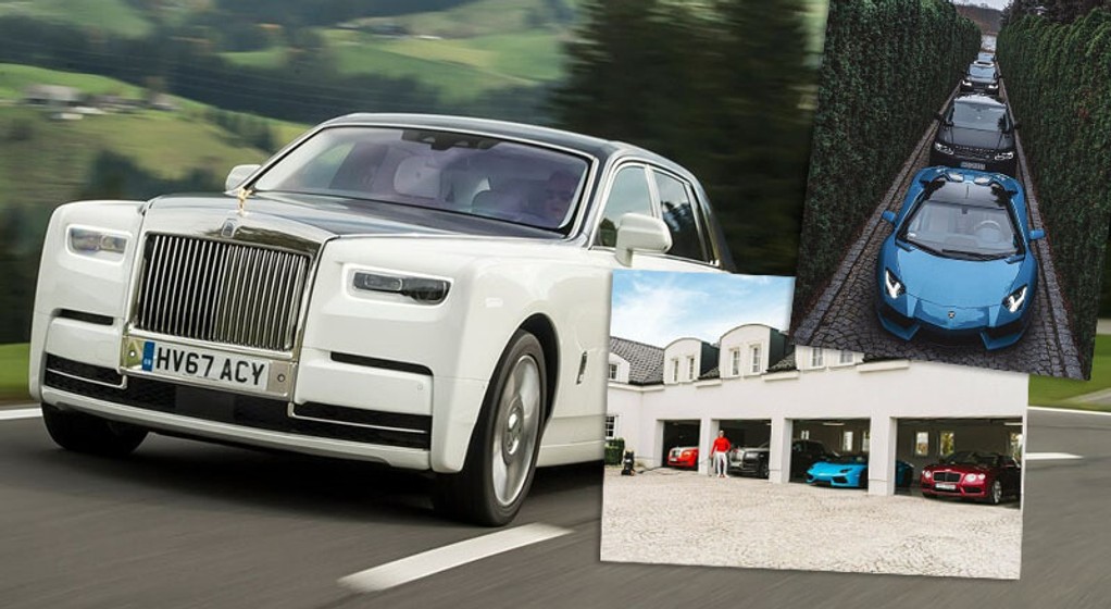 Garaż Piotra Śledzia jest niezwykły. Stoją w nim Rolls-Royce'y, Bentley i Lambo