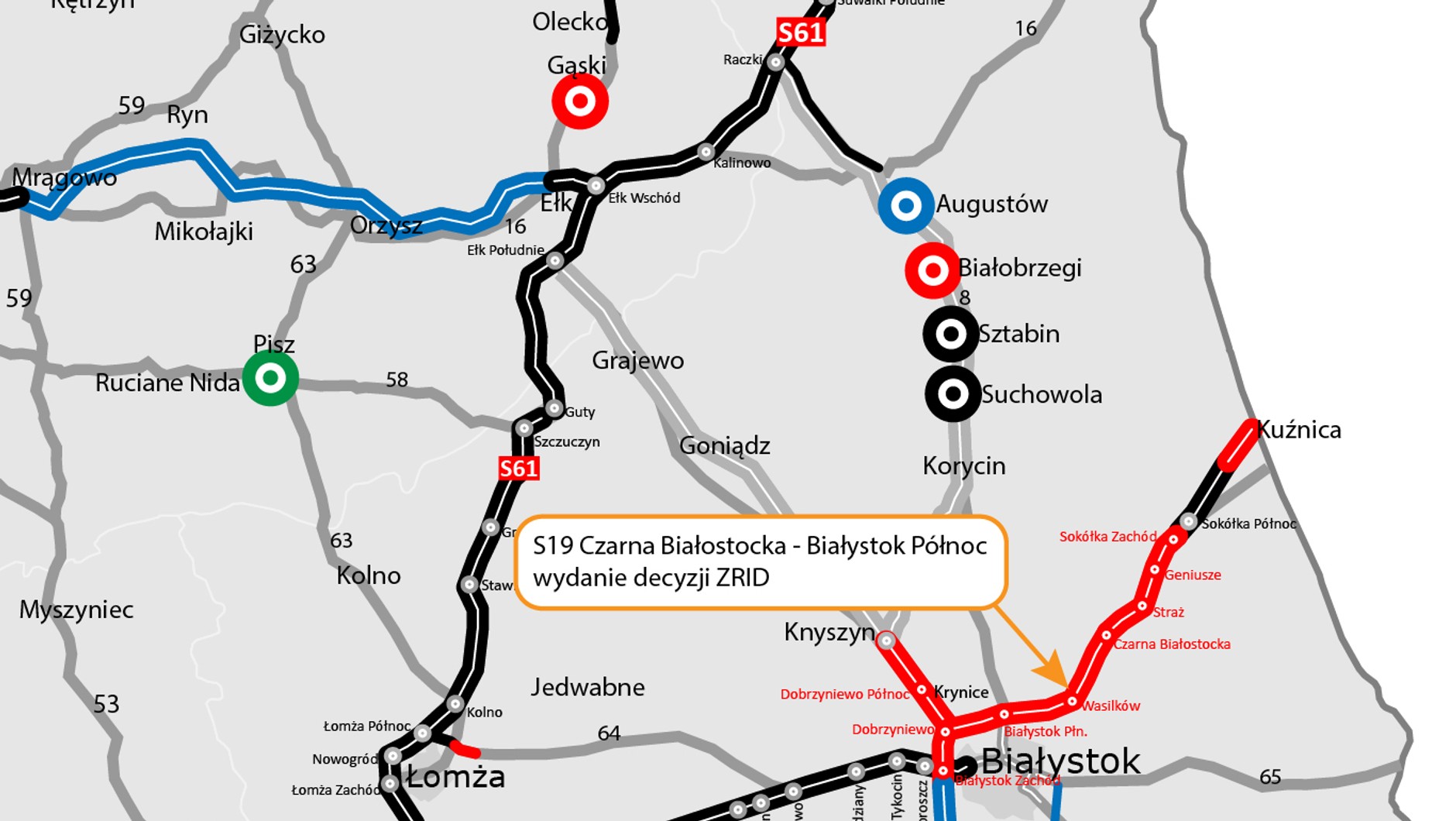 Droga S19 Czarna Białostocka - Białystok Północ
