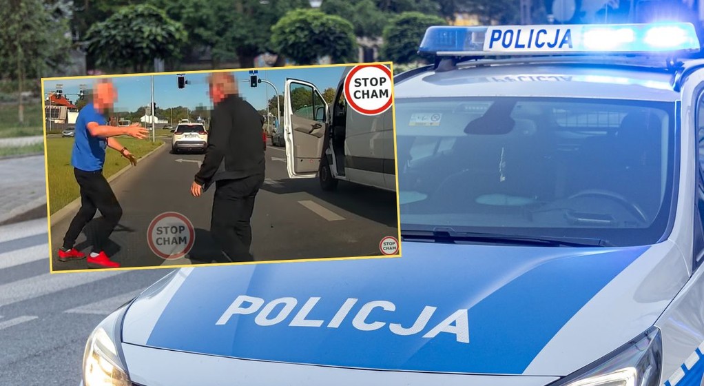 Kierowcy pobili się na środku drogi. Szuka ich policja (Screen: YouTube/@STOPCHAM)