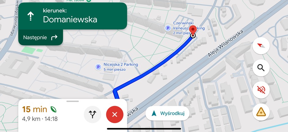 Google Maps wprowadziło nową aktualizację, która wprowadziła informowanie o najbliższych parkingach wokół miejsca docelowego