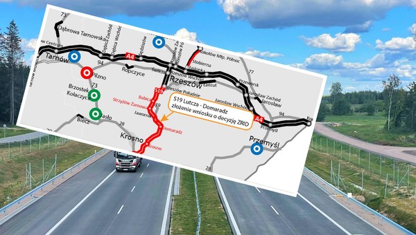 Droga S19 Lutcza - Domaradz, mapa