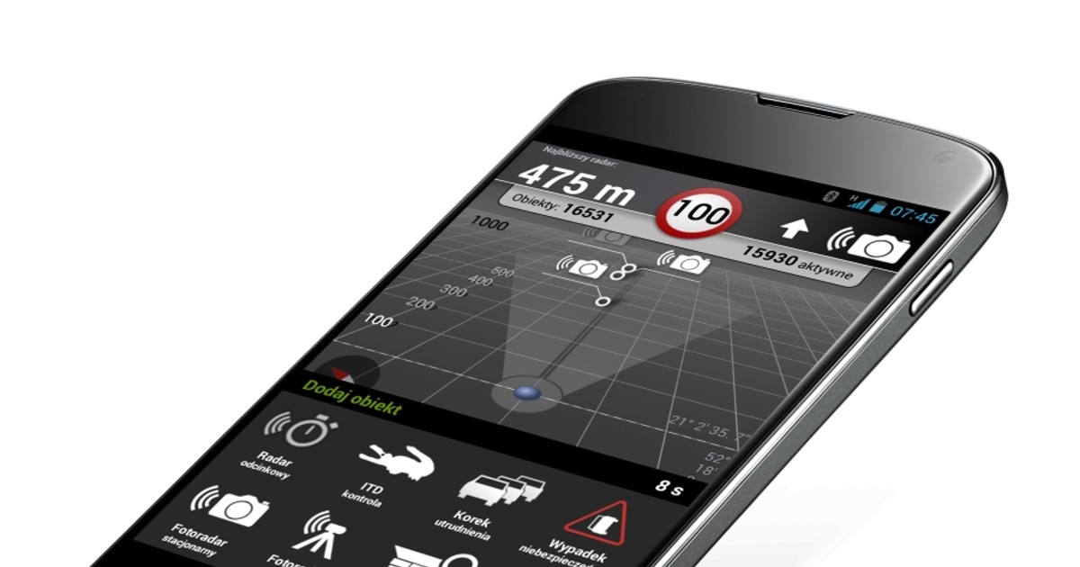 AutoRadar w wersji Android