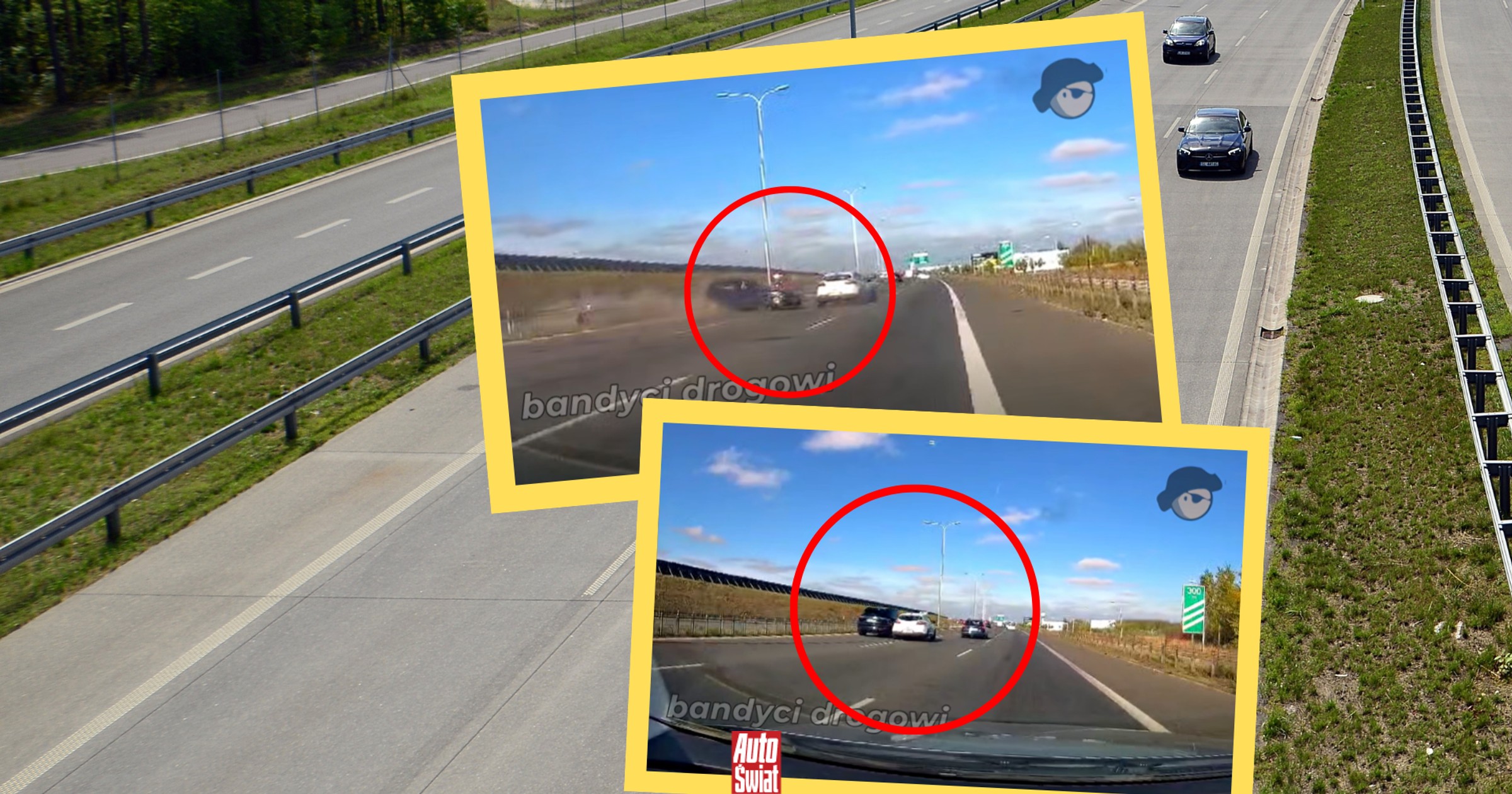 Niebezpieczne manewry na S2. Trzy auta rozbite w kilka sekund [WIDEO]