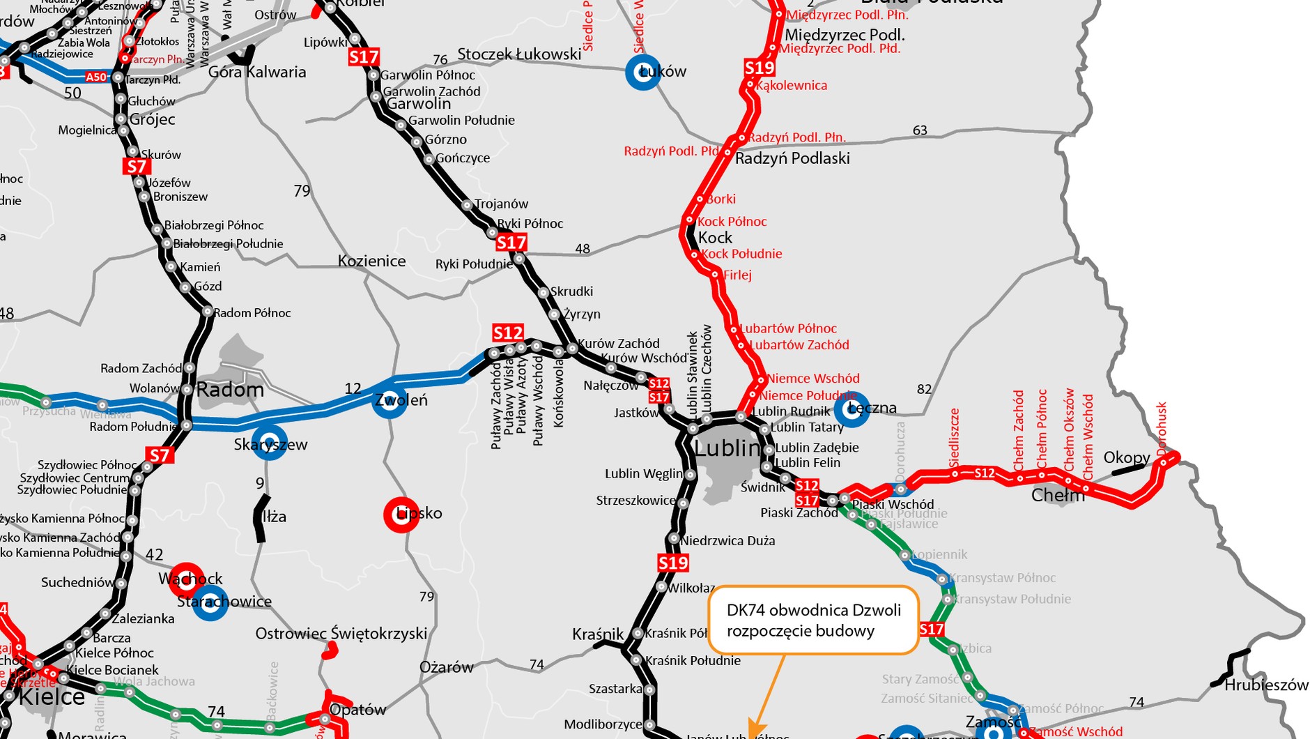 Obwodnica Dzwoli - mapa poglądowa