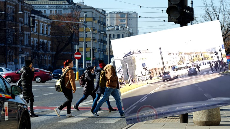 Niebezpieczna sytuacja na przejściu dla pieszych