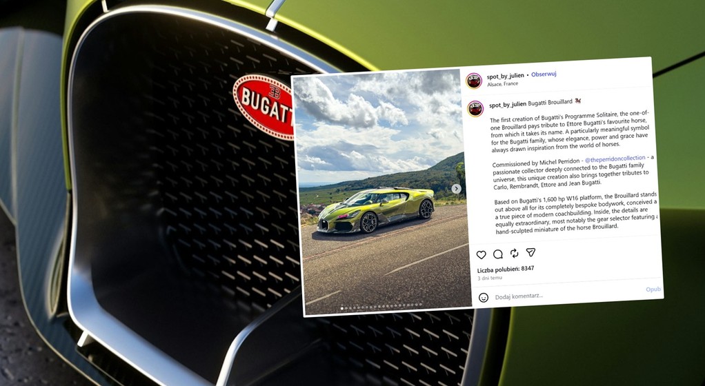 Unikatowe Bugatti Brouillard uchwycone na drodze