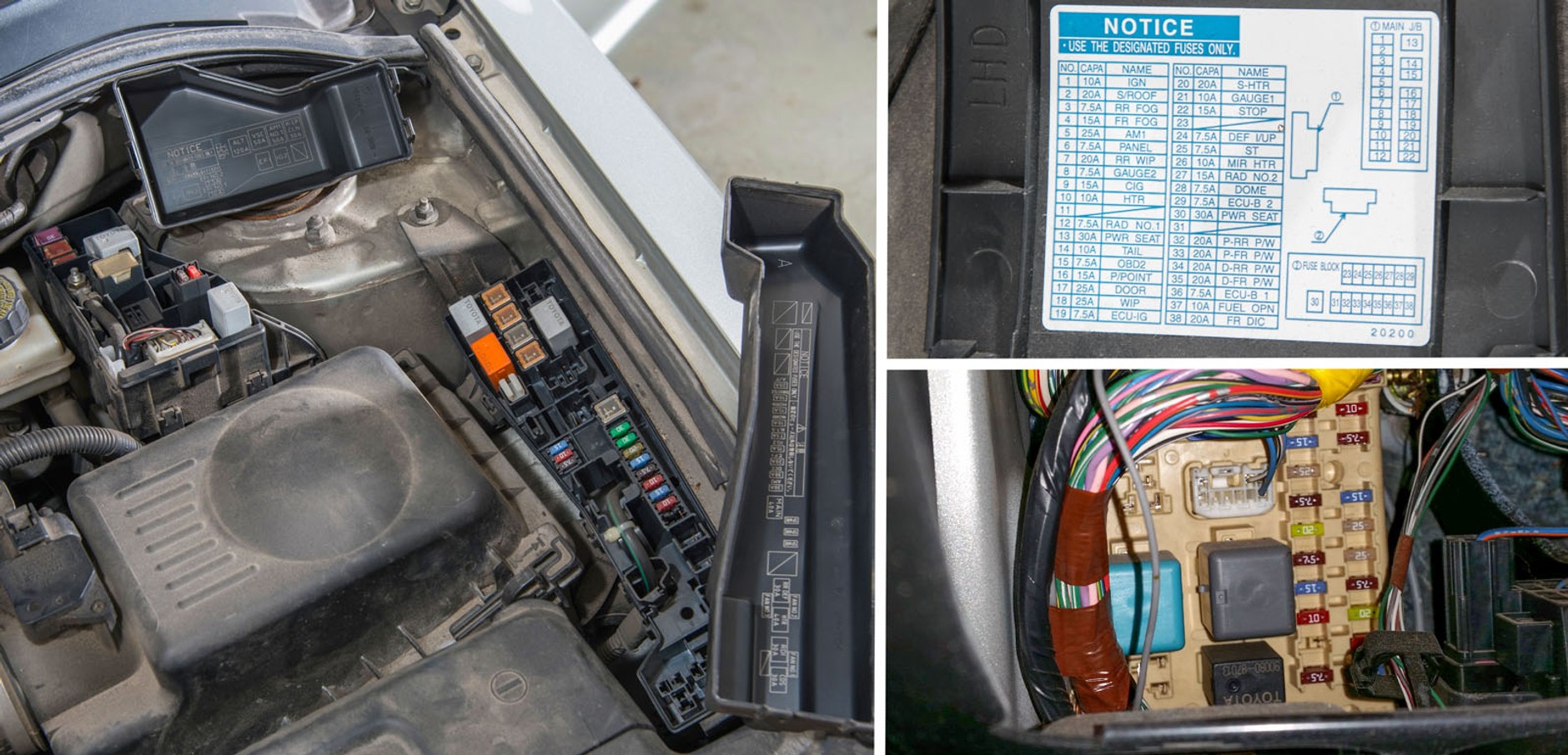 Serwisujemy Toyotę Avensis II 2.0 D4: bezpieczniki