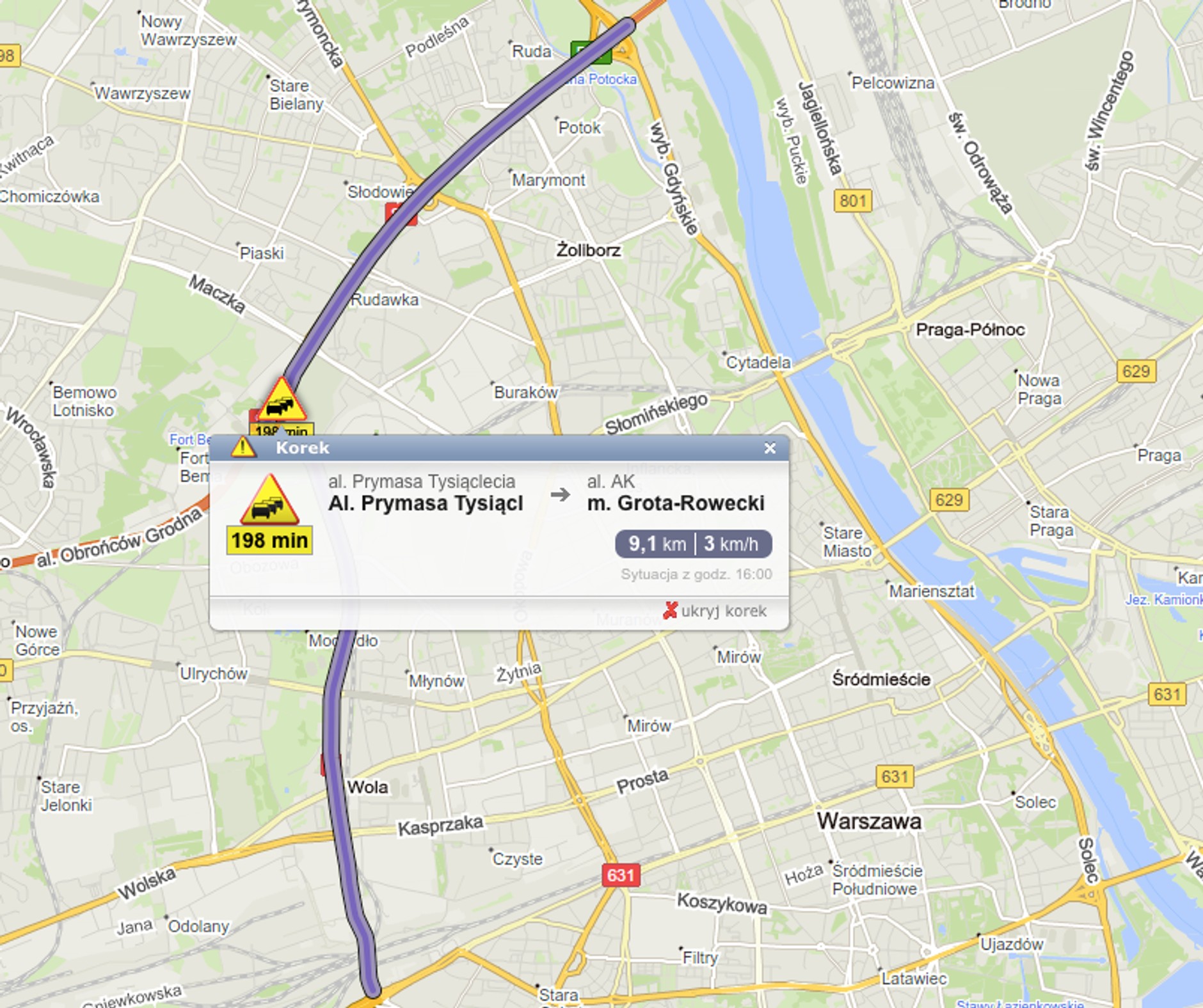 Korki na drogach w 2018 roku - rekord w środę 31 pażdziernika w Warszawie