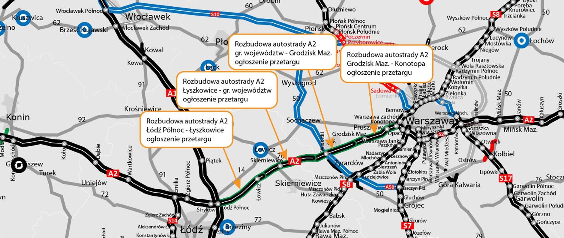 Rozbudowa autostrady A2 od Łodzi do Warszawy
