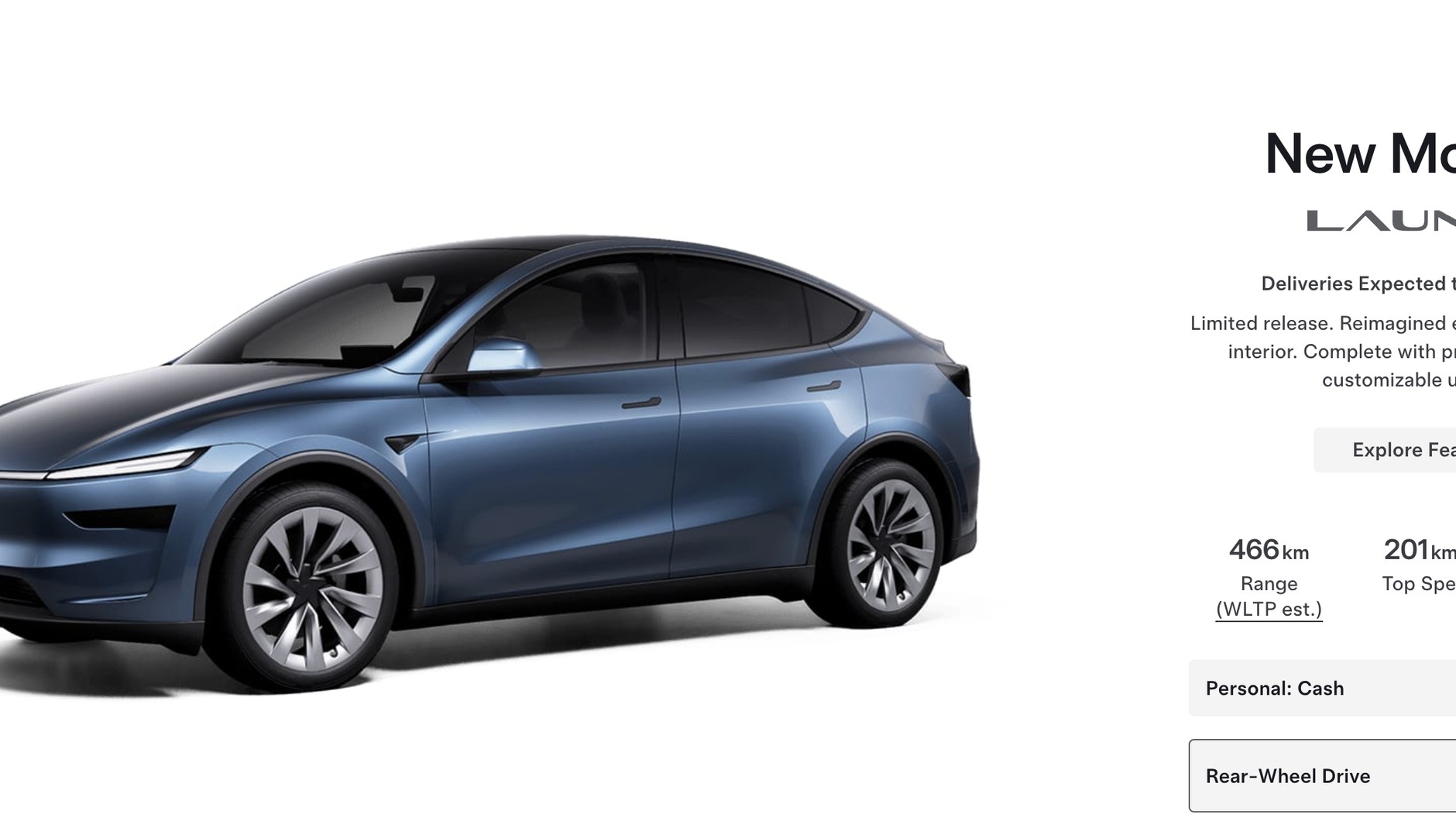 Tesla Model Y po zmianach, w konfiguratorze na rynek filipiński