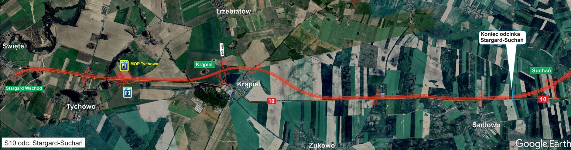 Plan orientacyjny odcinka Stargard-Suchań