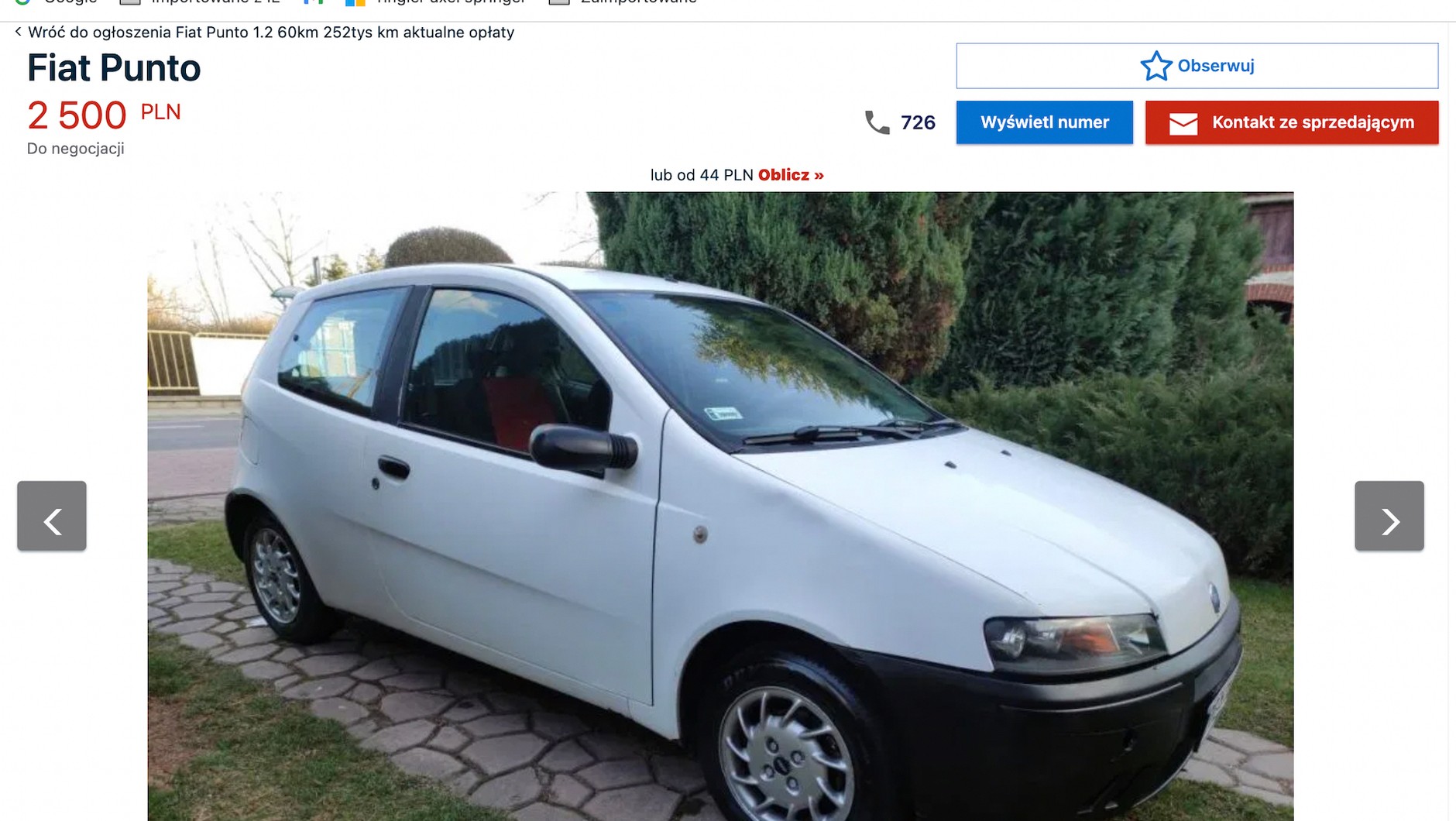 Fiat Punto – oferta z Otomoto
