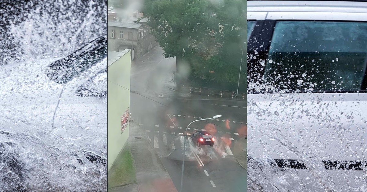 Samochód wybity w powietrze przez studzienkę