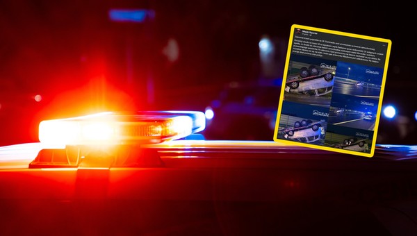 Trzy pojazdy zderzyły się na S8. Opel dachował na lawecie