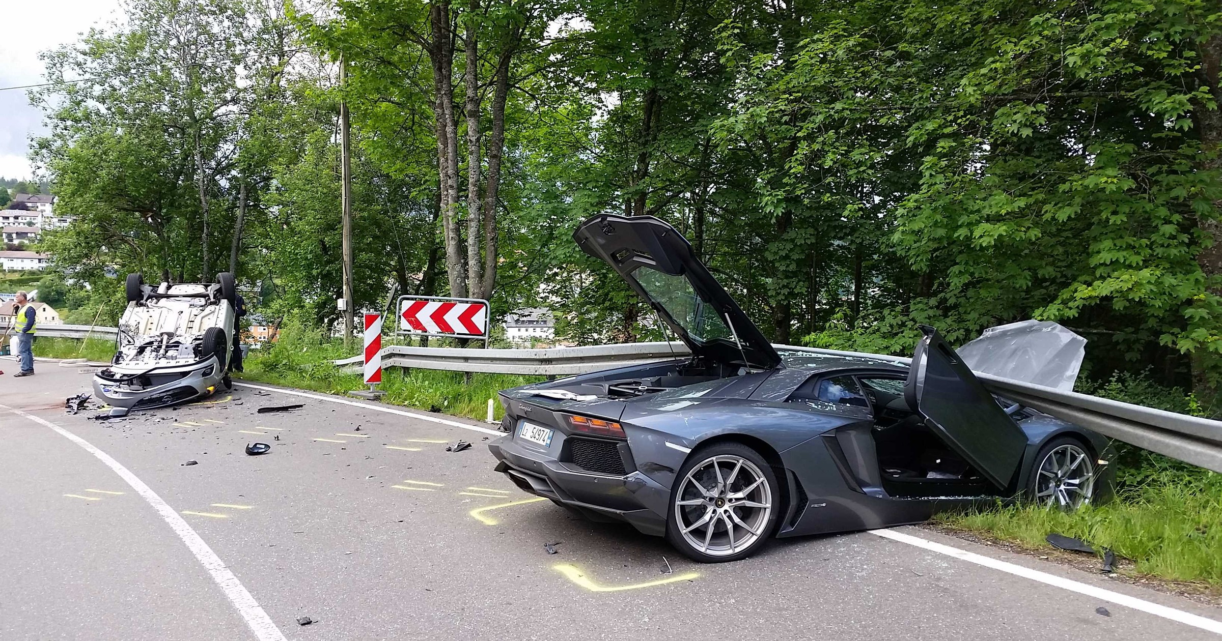 Wypadek Lamborghini kontra Opel Corsa
