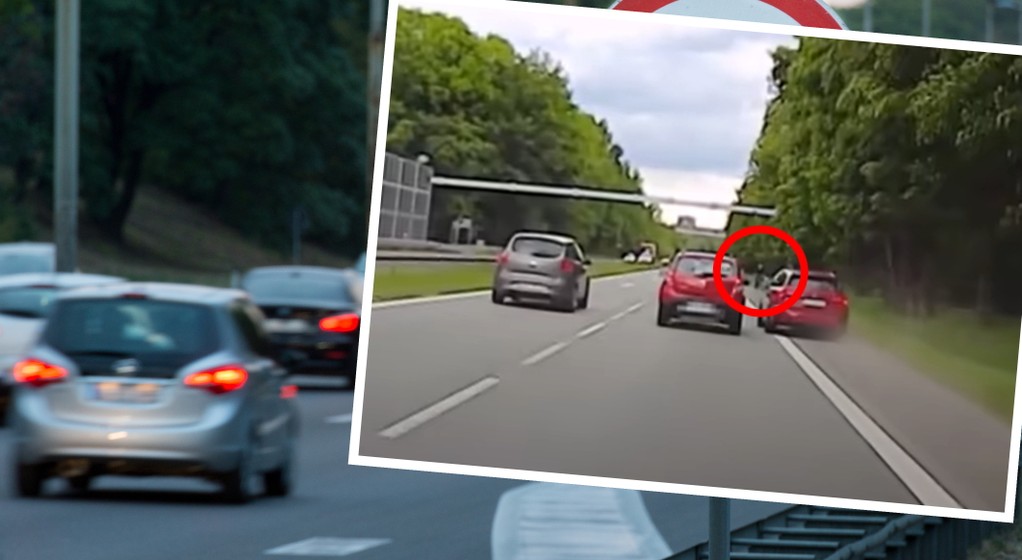 Ryzykowne wyprzedzanie poboczem mogło zakończyć się tragedią (Fot. STOP CHAM/YouTube)