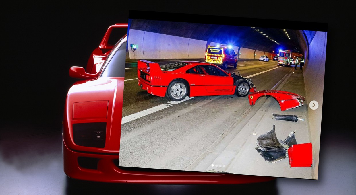 Ferrari F40 miało trafić na sprzedaż, ale zostało rozbite w tunelu
