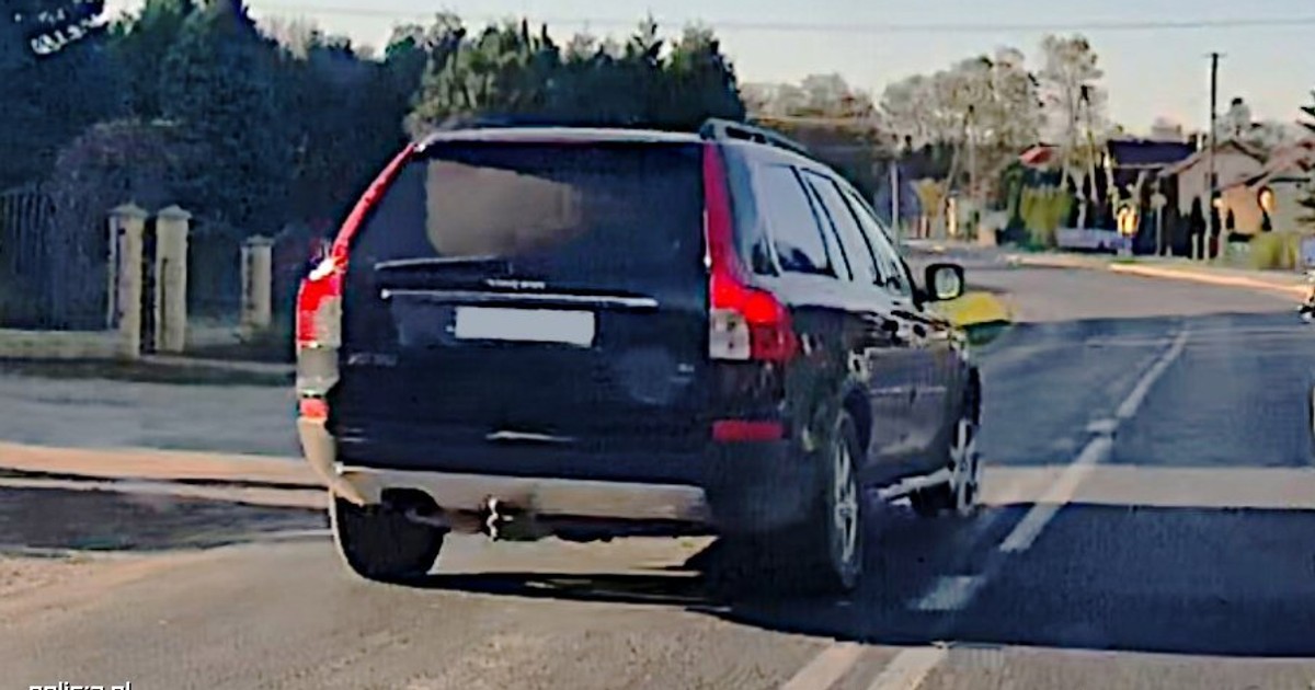 Jechała pijana z synem w aucie bez przedniej opony