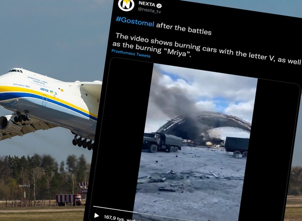 Antonow AN-225 "Mrija" został zniszczony. Nagranie to potwierdza