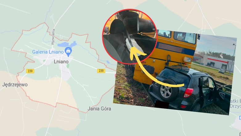 Poważny wypadek we wsi Lniano (fot. swiecie.policja.gov.pl)