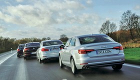 Benzynowe sedany - Audi A4, BMW 318i, Mercedes C 180 i VW Passat - dane techniczne, wymiary, spalanie