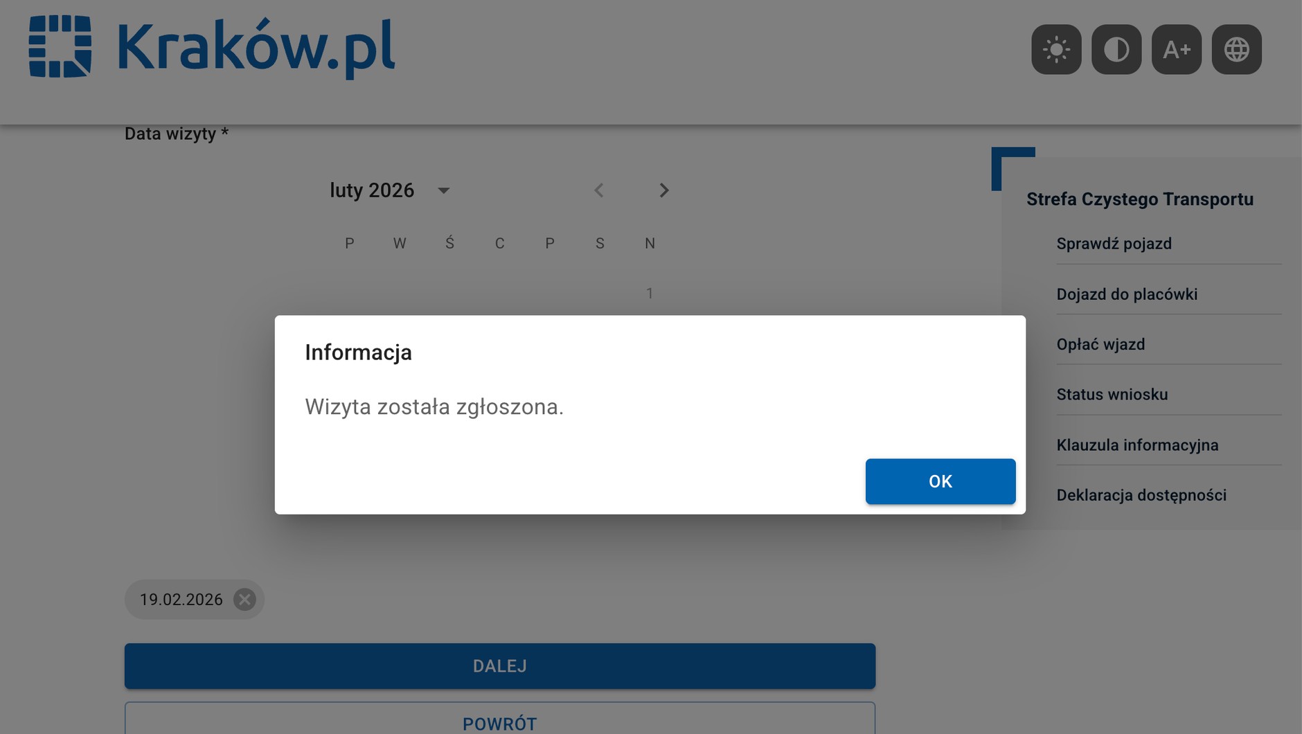 W Krakowie można zgłosić wizytę w placówce medycznej – podajemy nr rejestracyjny auta i określonego dnia możemy bezpłatnie wjechać do SCT