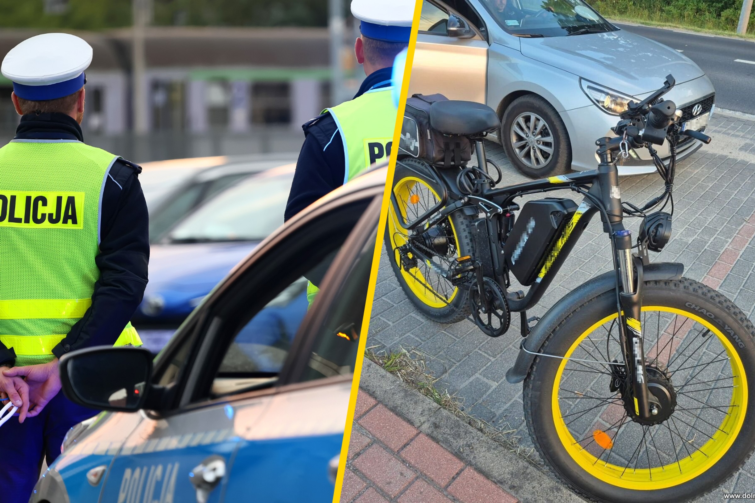Policjanci jechali 50 km na godz. Nagle zaczął ich wyprzedzać rowerzysta. Na podwójnej ciągłej