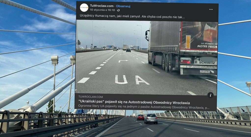 Napisy na pasach ruchu na AOW stały się przyczyną gorącej dyskusji