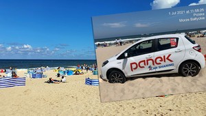 Porzucił na plaży wynajęty samochód z włączonym silnikiem