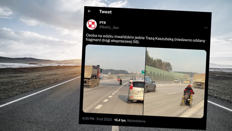 Mężczyzna, który jechał na wózku inwalidzkim Trasą Kaszubską, sam wyjaśnił, dlaczego to zrobił