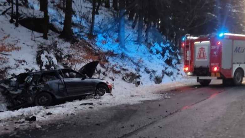 Wypadek w okolicy "zakrętu śmierci"