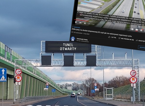 Tymczasowa zatoka na drodze S2 utrudnia ruch. Wygląda na to, że szybko nie zniknie