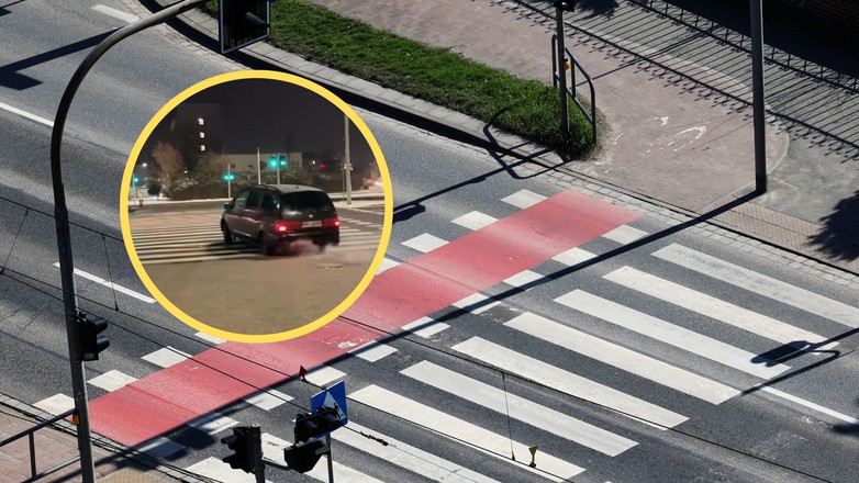 Wjechał samochodem na przejście dla pieszych (fot. x.com/Stop_Cham)
