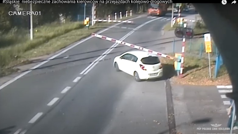 Niebezpieczne zachowania kierowców na przejazdach kolejowo-drogowych